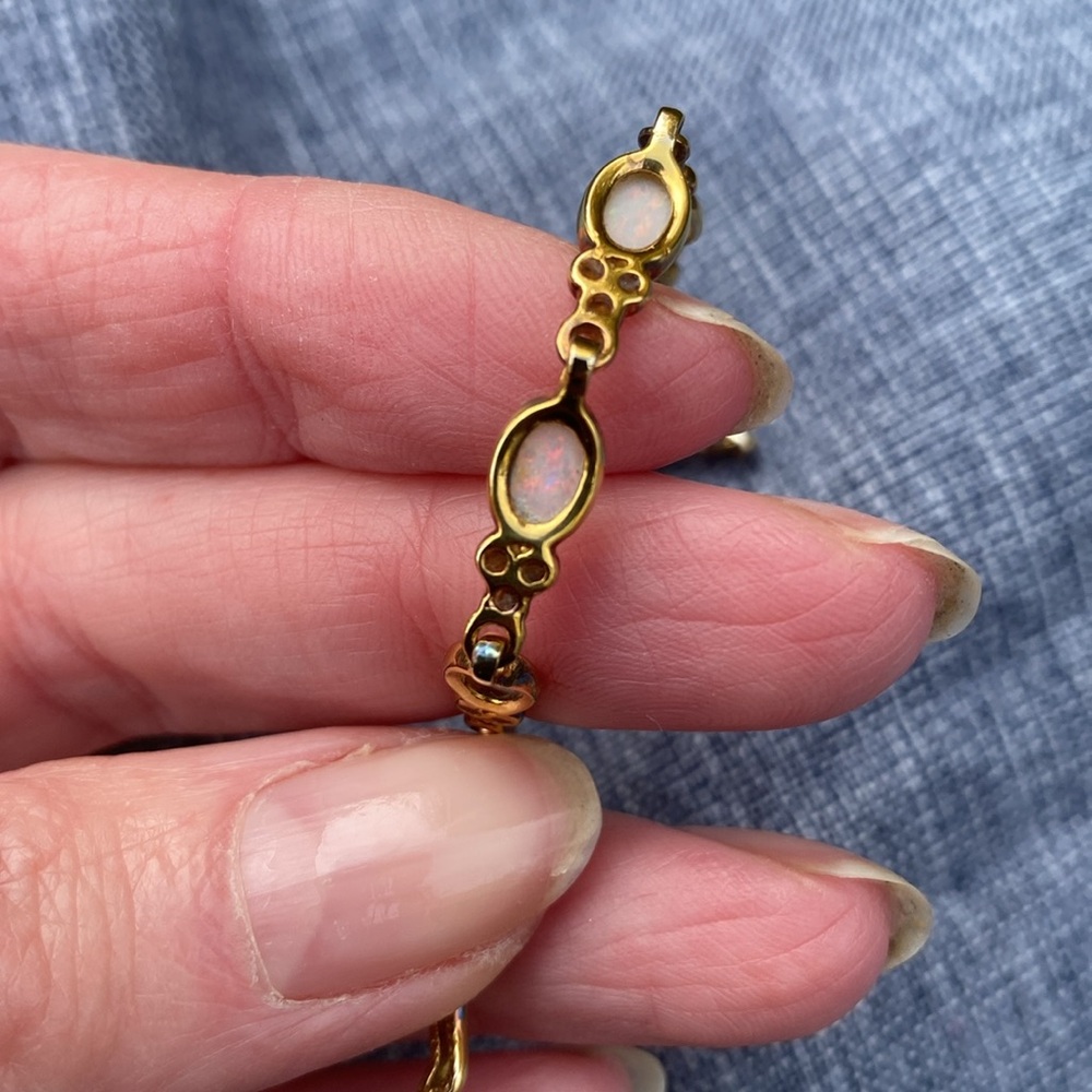 Gold or Gold Color Over Sterling Silver Opal Bracelet from Australia - Picture 17 of 17